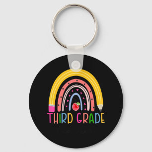 Tredje Klass-lärarregeraren Rainbow Teacher Back t Nyckelring