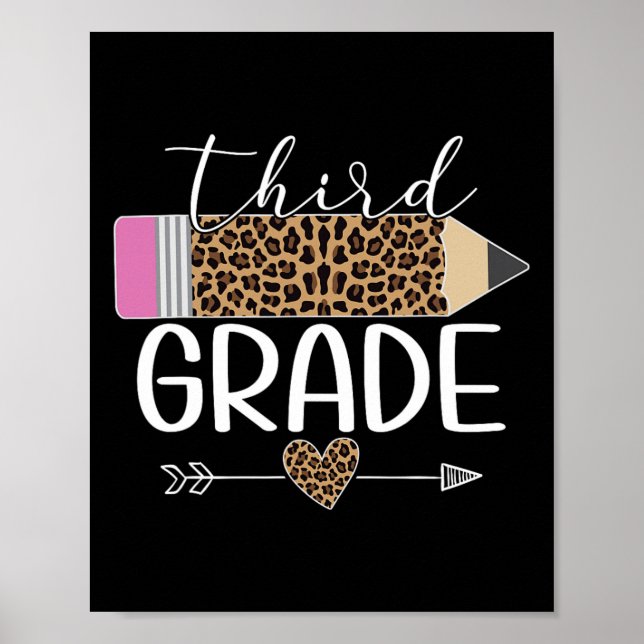 Tredje klass leopardpenna Byck till skolan lärare Poster (Framsidan)