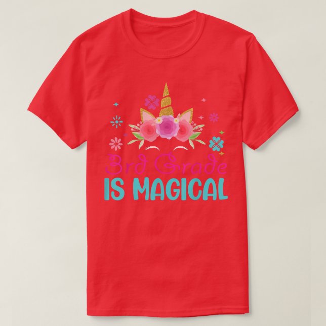 Tredje Klass: Magic Back to school Tredje Klass Un T Shirt (Design framsida)