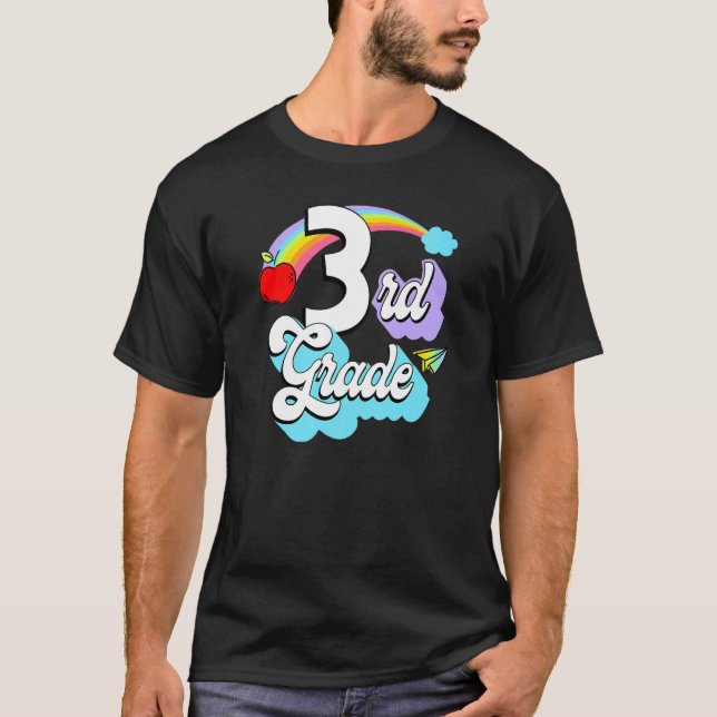 Tredje Klass-regnbåge Back to school tredje Klass- T Shirt (Framsida)