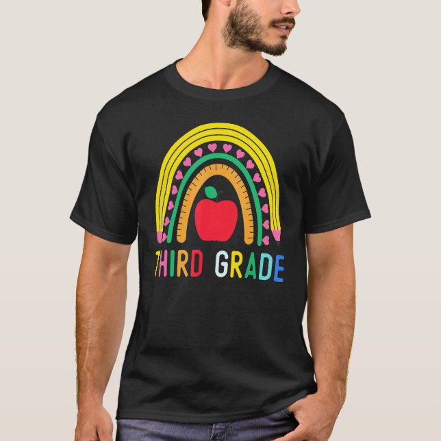 Tredje Klass Regnbåge Girls Boys Lärarteam 3 GR T Shirt (Framsida)