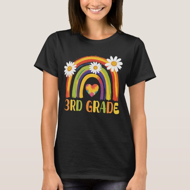 Tredje Klass-regnbågen Back to school tredje Klass T Shirt (Framsida)