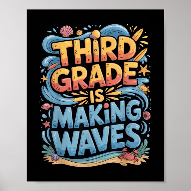 Tredje Klass Skapar Vinkara Back to school-barn oc Poster (Framsidan)