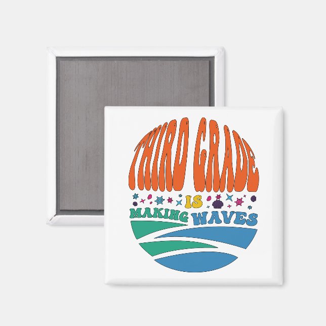 Tredje Klass Skapar Vinkarare Back to school Magnet (Front/Back)