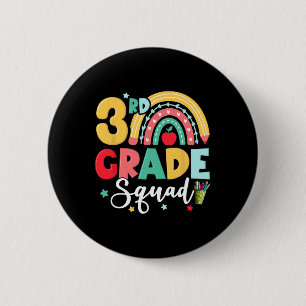 Tredje Klass Squad Team Roligt Back to school Girl Knapp