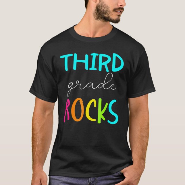 Tredje Klass-Sten-teamet 3:e Klass-läraren T Shirt (Framsida)