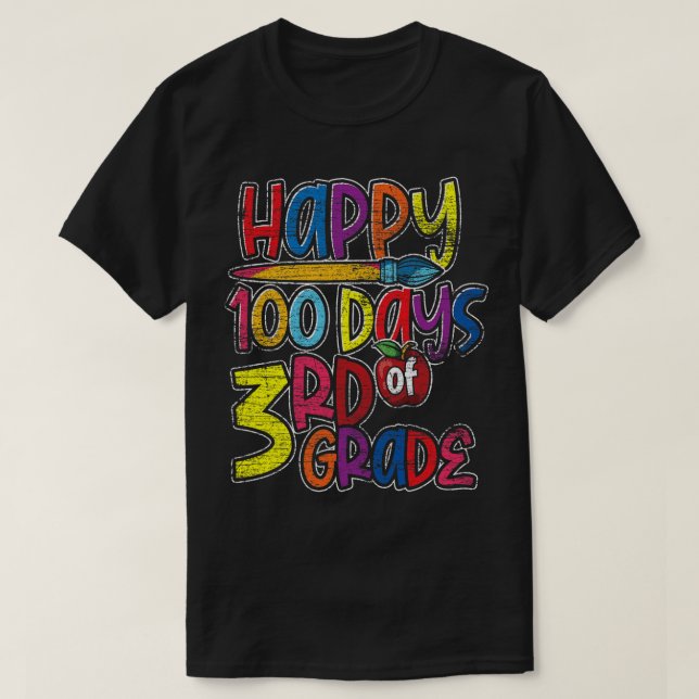 Tredje Klass-Student-gåva 100 skoldagar T Shirt (Design framsida)