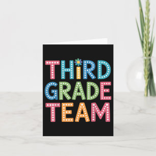 Tredje Klass Team Colorful Back to school Lärare 3 Kort