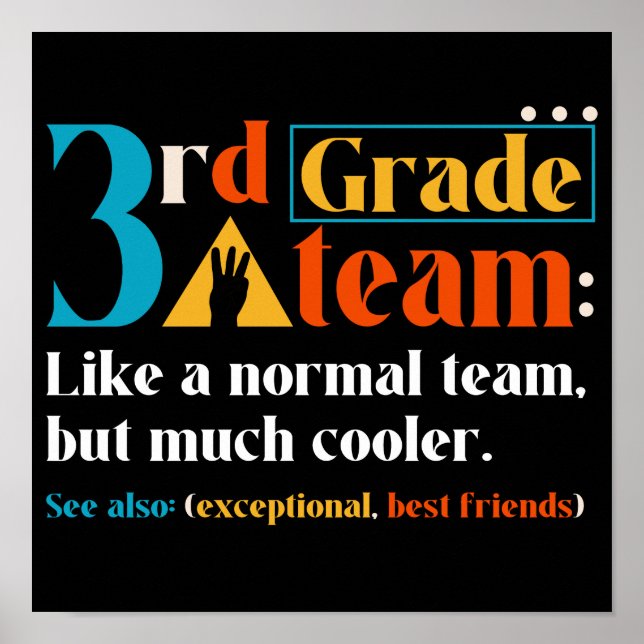 Tredje Klass-teamet som ett vanligt team men mycke Poster (Framsidan)