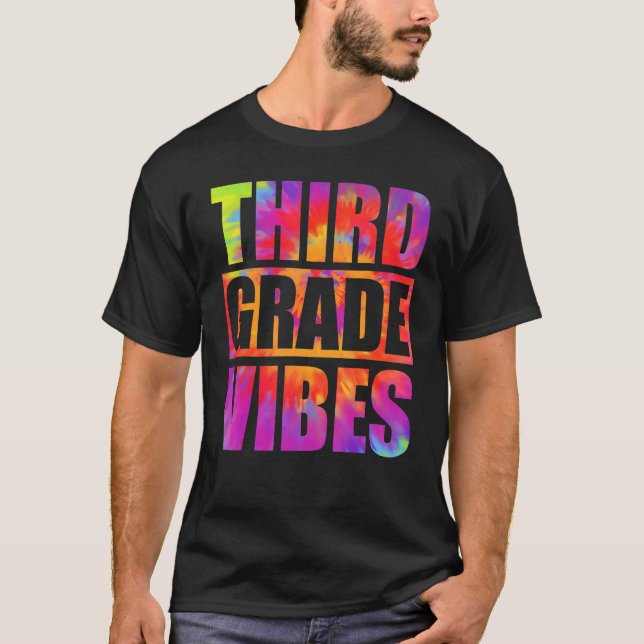Tredje Klass Tie Dye Teacher Studenter Back to sch T Shirt (Framsida)