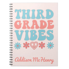 Tredje Klass Vibes - den bärbara datorn Retro Back Anteckningsbok