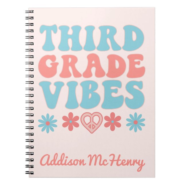 Tredje Klass Vibes - den bärbara datorn Retro Back Anteckningsbok (Framsidan)