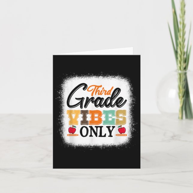 Tredje Klass Vibes Endast Back to school Bleached  Kort (Framsida)