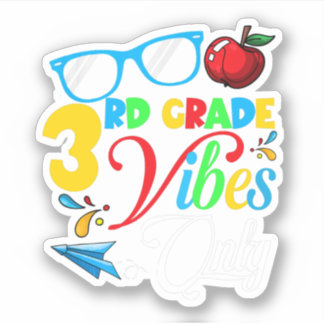 Tredje Klass Vibes Endast Back to school Cute Kids Klistermärken