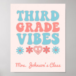 Tredje Klass Vibes - Retro Classroom Poster
