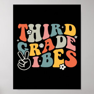 Tredje klassens vibbar - 3:e klassens team retro f poster