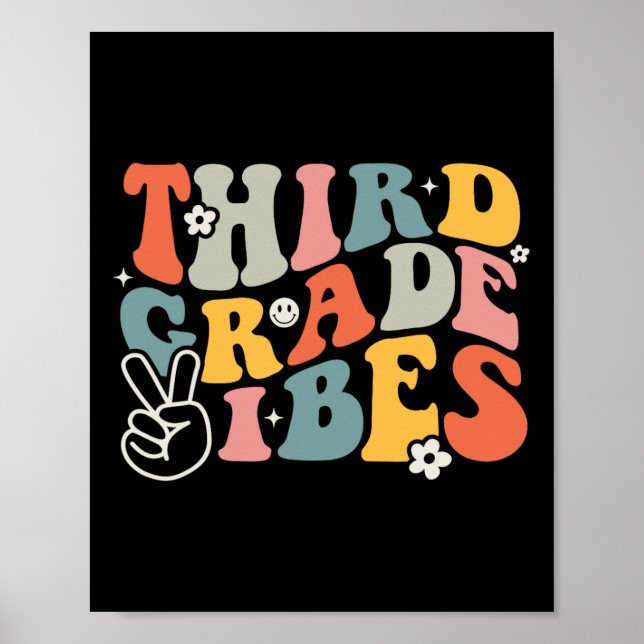 Tredje klassens vibbar - 3:e klassens team retro f poster (Framsidan)