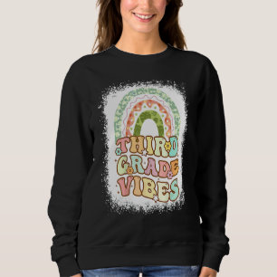 Tredje klassens vibbar regnbåge blekta retro 1:a d t shirt