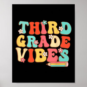 Tredje klassens vibbar Retro Groovy - Tillbaka til Poster