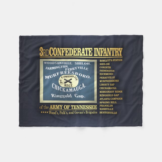 Tredje konfedererade infanteriet (BA2) Fleecefilt (Framsidan (Horisontell))