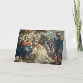 Tredje kungars tillbedjan av Jesusbarnet Den helig Helgkort