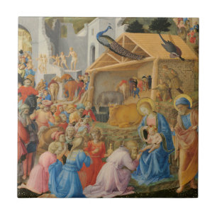 Tredje magernas tillbedjan av Fra Angelico och Fil Kakelplatta