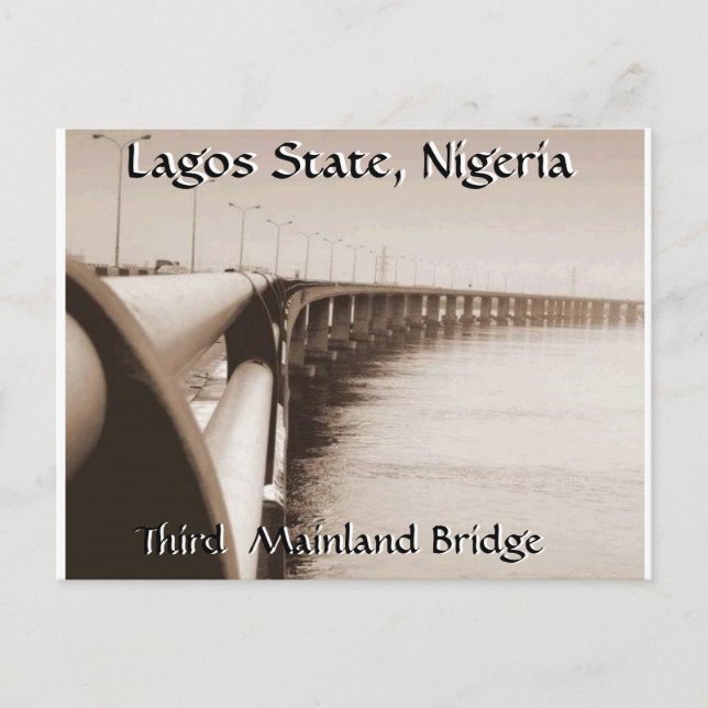 Tredje Mainland Bridge, Lagos-staten, Nigeria Vykort (Framsida)