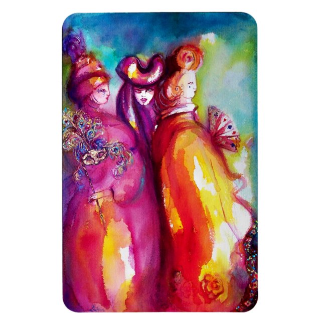 TREDJE MASK/Venetian Carnival MasqueraBoll Magnet (Vertikal)