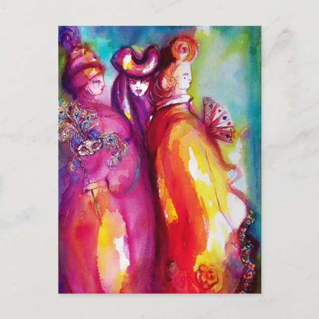 TREDJE MASK / Venetian Masquad Vykort (Framsida)