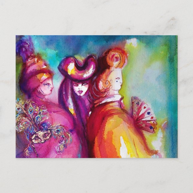 TREDJE MASK / Venetian Masquad Vykort (Framsida)