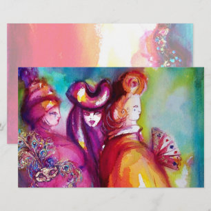 TREDJE MASK,Venetian Masquuppad Boll Stationery Brevpapper