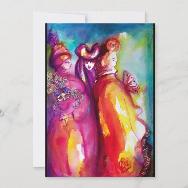 TREDJE MASKEN, maskeradfest, guld röd gul blå Meddelande (Framsida)