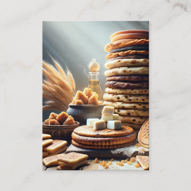 Tredje Mosebok 7:11-12 KJV Cards - Tackofferkakorn Visitkort (Framsida)