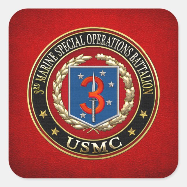 Tredje MSOB [3D] Fyrkantigt Klistermärke (Framsida)