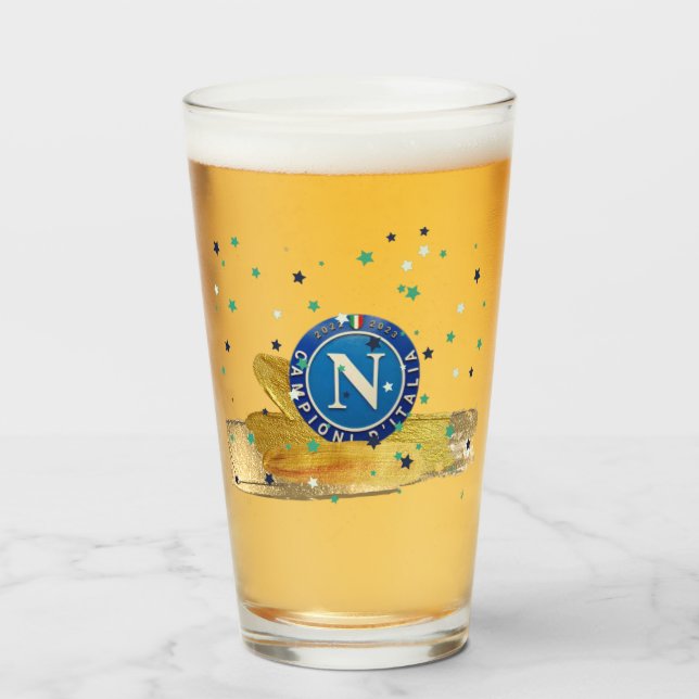 Tredje Napoli Scudetto ölglas Glaskopp (Framsida fylld)