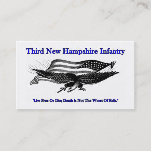 Tredje New Hampshire infanterivisitkortar Visitkort