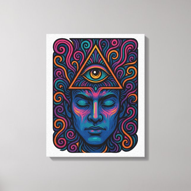 Tredje Öga Activation T-Shirt - Psychedelic Canvastryck (Framsida)