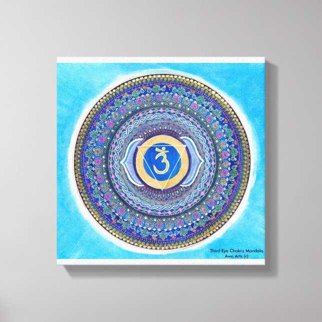 Tredje Öga Chakra Mandala Canvas Art (Framsida)
