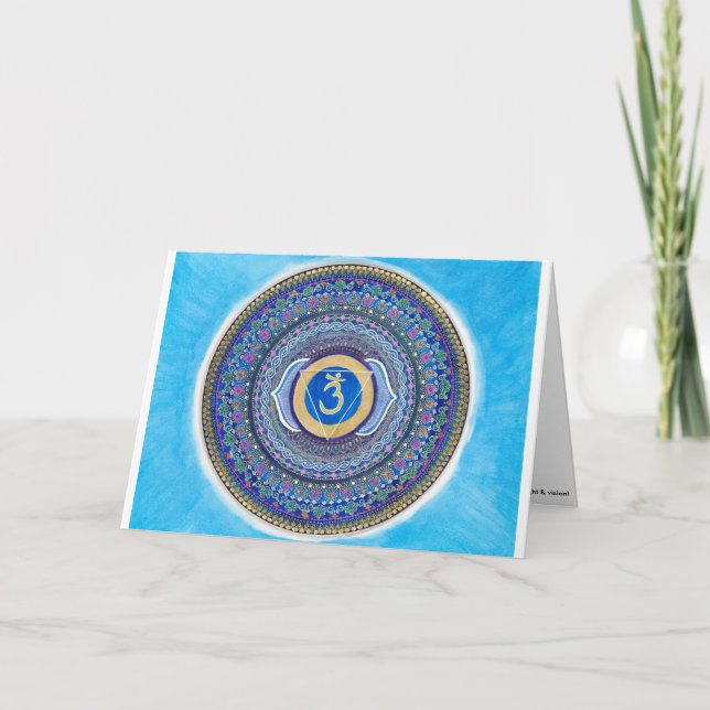 Tredje Öga Chakra Mandala-hälsningskort Kort (Framsida)