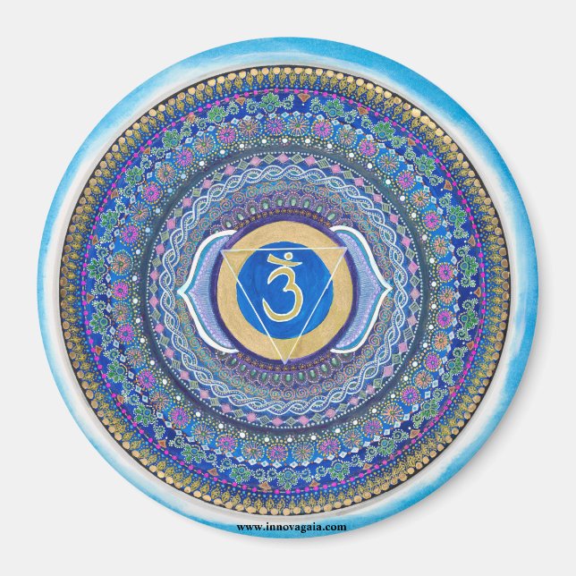 Tredje Öga Chakra Mandala Magnet (Framsidan)