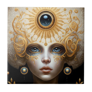 Tredje Öga guddess Fantasy Art Kakelplatta