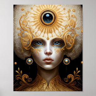Tredje Öga guddess Fantasy Art Poster