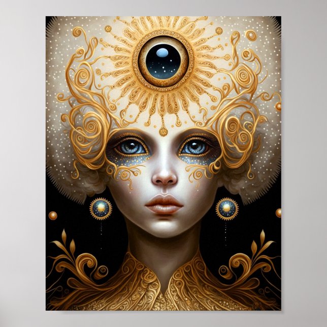 Tredje Öga guddess Fantasy Art Poster (Framsidan)