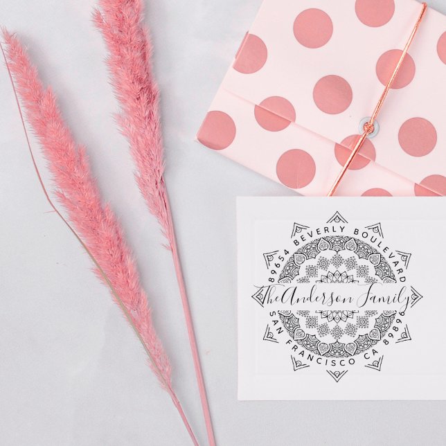 Tredje Öga Mandala Elegant  Script-Returadress Stämpel (Skapare uppladdad)