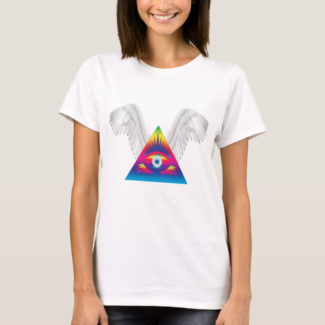 Tredje Öga med Vingar T Shirt (Framsida)