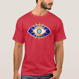 Tredje Öga-turkos och Guld Glitter-titta T Shirt