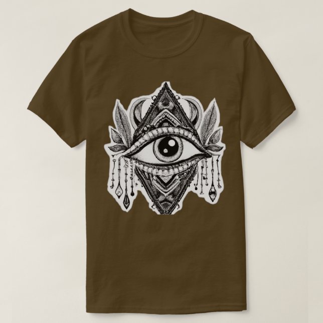 Tredje öga Wisdom Vision Aesthetic Teckning indisk T Shirt (Design framsida)