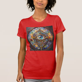Tredje ögat på glasmålning och brons t shirt