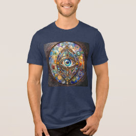 Tredje ögat på glasmålning och brons t shirt
