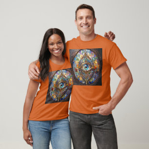 Tredje ögat på glasmålning och brons t shirt